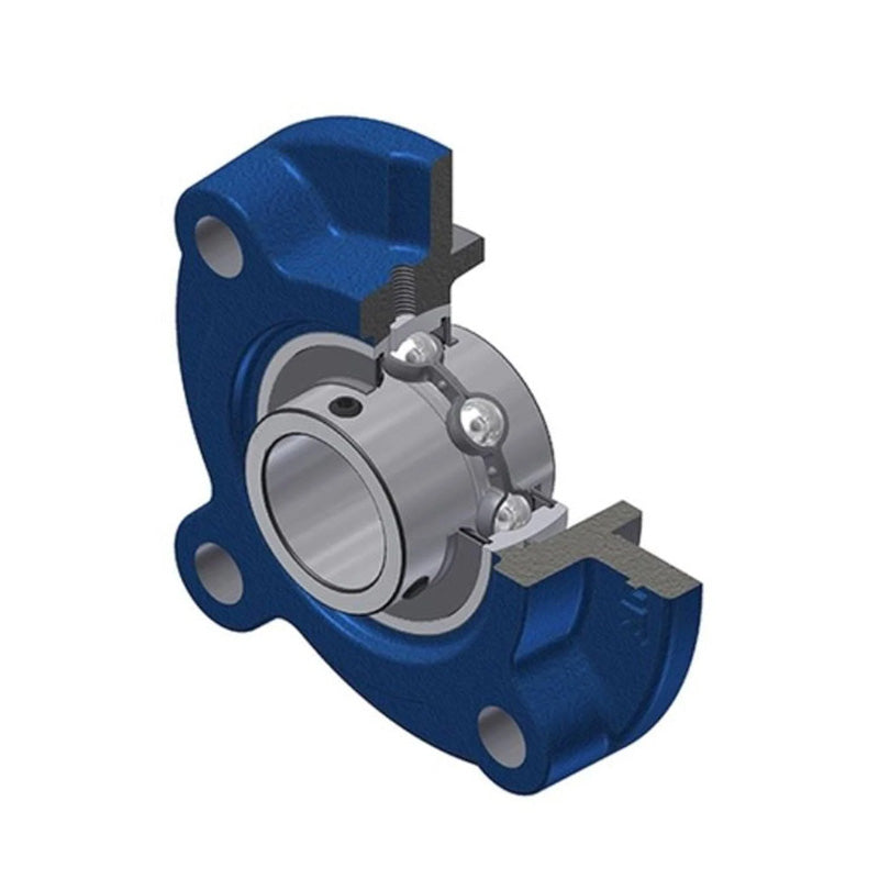 NTN C-UCF319D1 Metric Four Bolt Square Cast Iron Flange Housing with 95mm Bore Insert with Cast Iron Cover - Open Version - Allow 2-3 Days