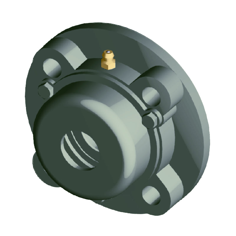 NTN C-UCFC211-203D1 Imperial Four Bolt Cast Iron Round Flanged Housing with 2-3/16 inch Insert with Cast Iron Cover - Open Version - Allow 2-3 Days