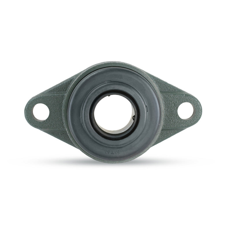 NTN C-UCFL216-301D1 Imperial Two Bolt Oval Cast Iron Flange Housing with 3-1/16 inch Bore Insert with Cast Iron Cover - Open Version - Allow 2-3 Days