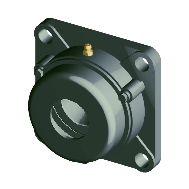 NTN C-UCFX06-104D1 Imperial Four Bolt Square Cast Iron Flange Housing with 1-1/4 inch Bore Insert with Cast Iron Cover - Open Version - Allow 2-3 Days