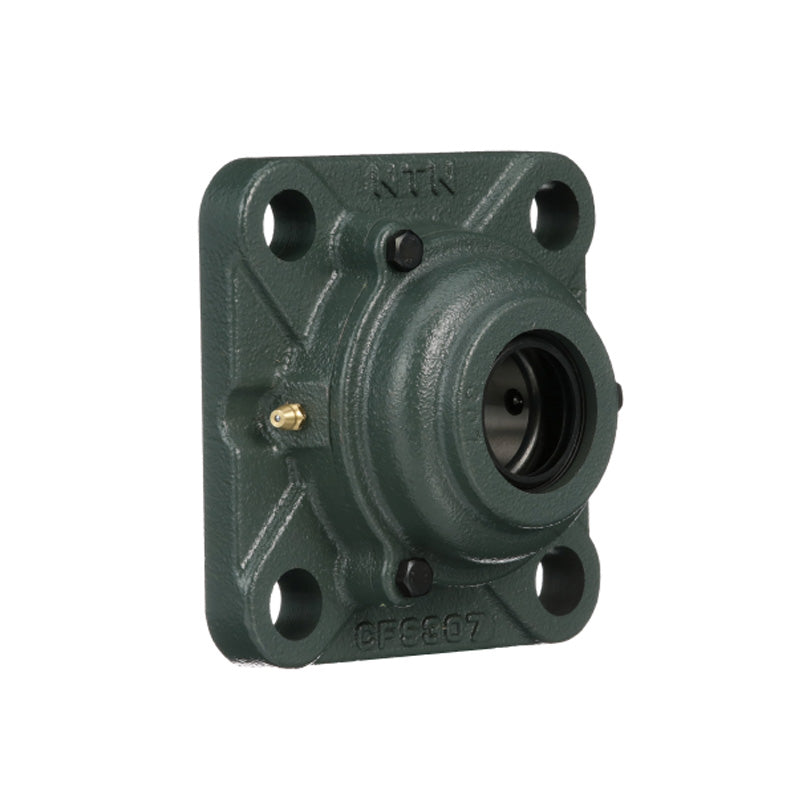 NTN C-UKFS313D1/HS2313X Imperial Four Bolt Square Cast Iron Housing with Cast Iron Cover - Open Version - Insert and Adaptor Sleeve Fits 2-3/8 inch Shaft - Allow 2-3 Days