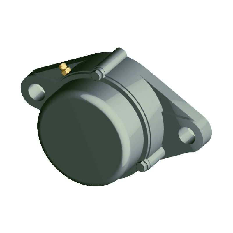 NTN CM-UCFL328D1 Metric Two Bolt Oval Cast Iron Flange Housing with 140mm Bore Insert with Cast Iron Cover - Closed Version - Allow 2-3 Days