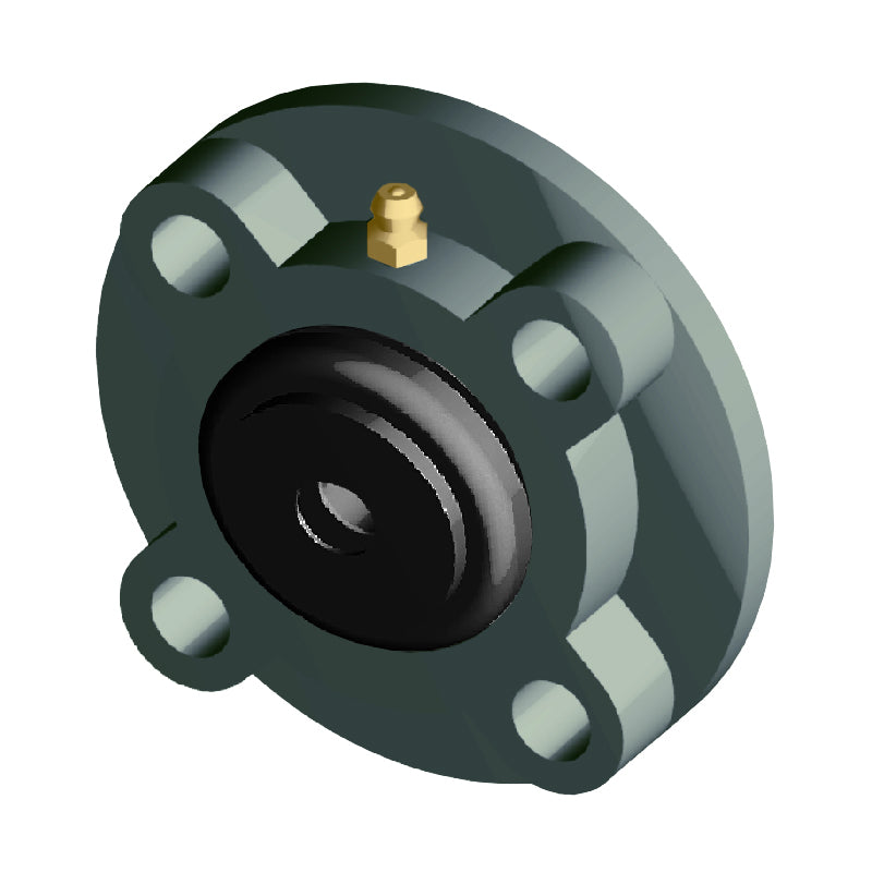 NTN S-UCFC207-105D1 Imperial Four Bolt Cast Iron Round Flanged Housing with 1-5/16 inch Insert with Steel Plate Cover - Open Version - Allow 2-3 Days