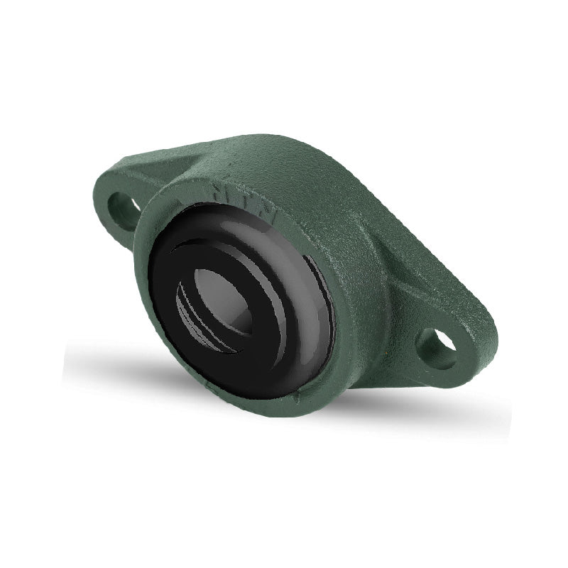 NTN S-UKFL213D1/H2313X Metric Two Bolt Cast Iron Oval Housing with Steel Plate Cover - Open Version - Insert and Adaptor Sleeve Fits 60mm Shaft - Allow 2-3 Days
