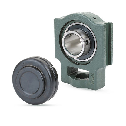 NTN M-SM-UCT211-202D1 Imperial Cast Iron Take Up Unit with 2-1/8 inch Bore Bearing Unit with Steel Plate Cover - Closed Version - Allow 2-3 Days