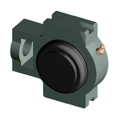 NTN SM-UKT213AD1/HA2313 Imperial Cast Iron Take Up Unit with Steel Plate Cover - Closed Version - Insert and Adaptor Sleeve Fits 2-3/16 inch Shaft - Allow 2-3 Days