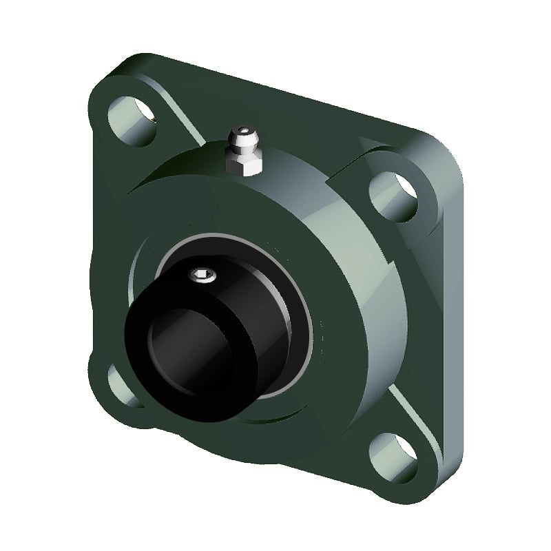 NTN M-UELF205-100D1 Imperial Four Bolt Square Cast Iron Flange Housing with 1 inch Bore Eccentric Collar Insert - Allow 2-3 Days