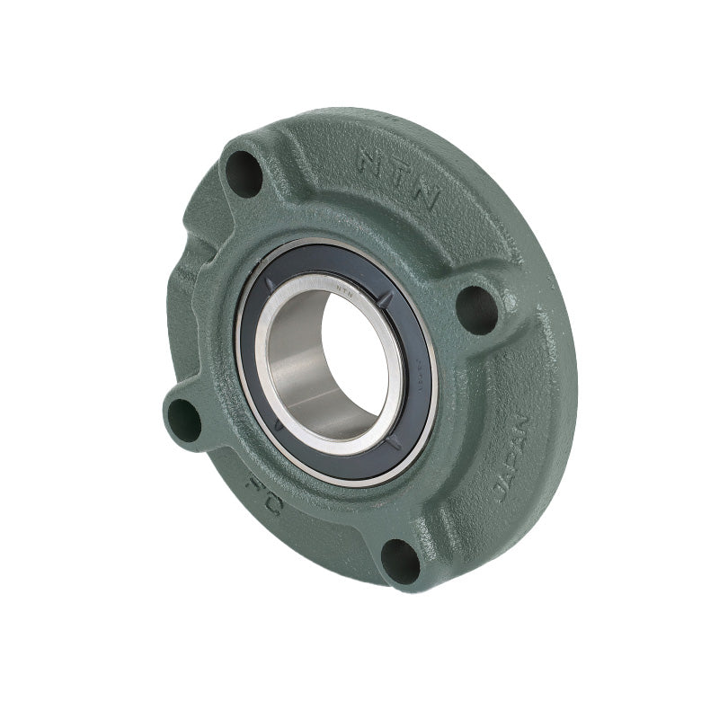 NTN UKFCX16D1/HE2316X Imperial Four Bolt Cast Iron Round Flanged Housing Insert and Adaptor Sleeve Fits 2-3/4 inch Shaft - Allow 2-3 Days