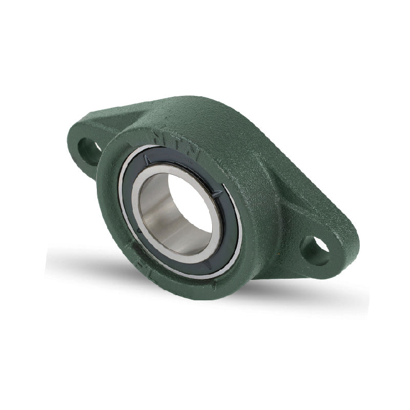 NTN UKFL217D1/HA2317X Imperial Two Bolt Cast Iron Oval Housing Insert and Adaptor Sleeve Fits 2-15/16 inch Shaft - Allow 2-3 Days
