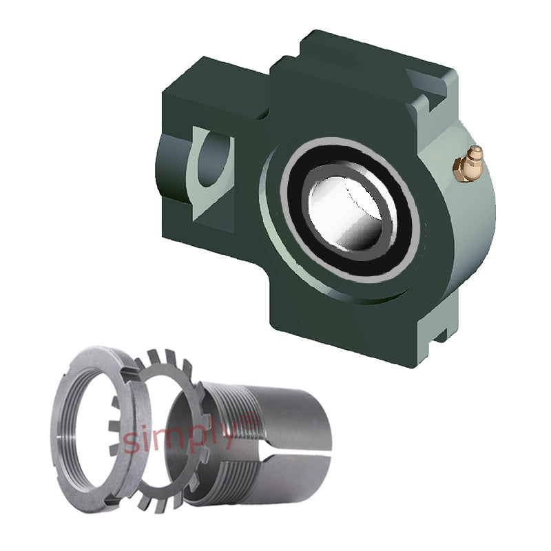 NTN UKT309D1/HE2309X Imperial Cast Iron Take Up Unit Insert and Adaptor Sleeve Fits 1-1/2 inch Shaft - Allow 2-3 Days