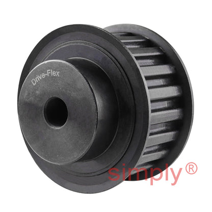 P32-H-150F - 1/2 inch Pitch 32 Tooth Flanged Pilot Bored Steel Timing Pulley for 1-1/2 inch Wide Belts