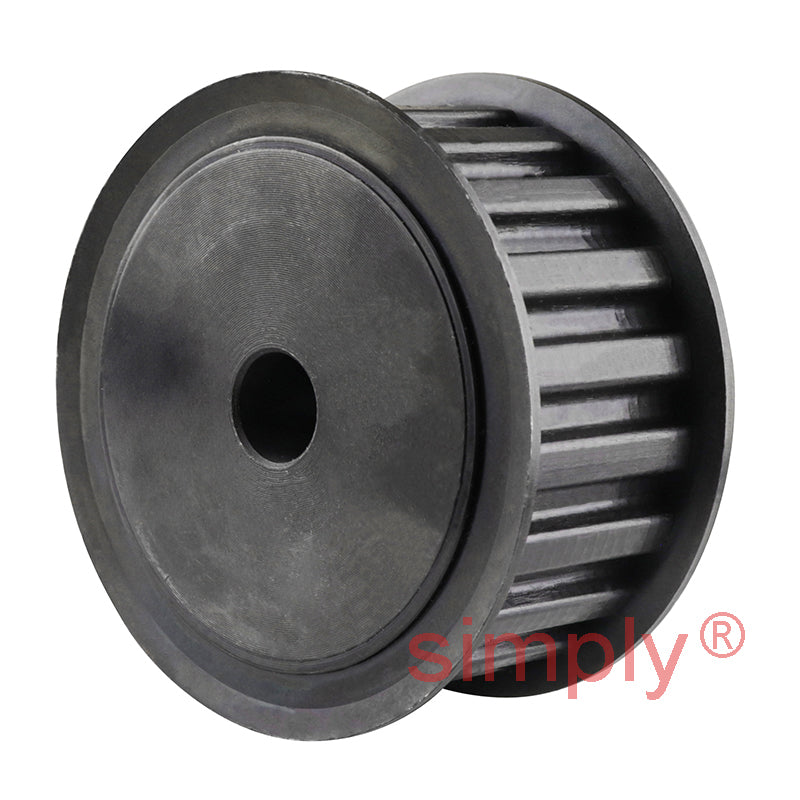 P12-XL-037FST - 1/5 inch Pitch 12 Tooth Flanged Pilot Bore Steel Timing Pulley for 3/8 inch Wide Belt