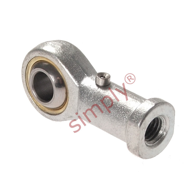 Budget PHS8 Right Hand Steel / Bronze Lined Plain Female Rod End 8mm Bore M8x1.25 Thread