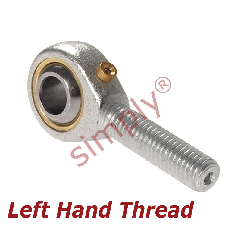 Budget POS12/F2L Left Hand Steel / Bronze Lined Plain Male Rod End 12mm Bore M12x1.25 Thread