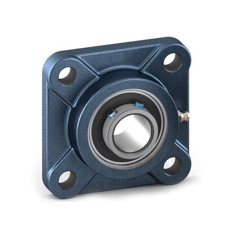RHP SF1-1/4A Four Bolt Square Cast Iron Flange Housing and 1-1/4 inch Bore Grub Screw Flat Back Insert