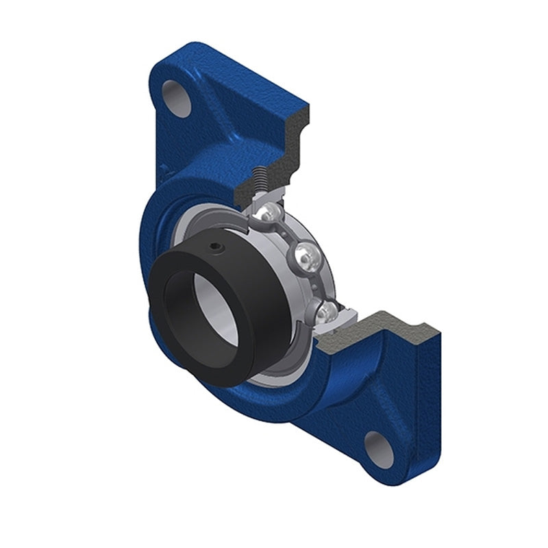 SNR ESF205 Metric Four Bolt Square Cast Iron Flange Housing with Eccentric Collar 25mm Bore - Allow 2-3 Days