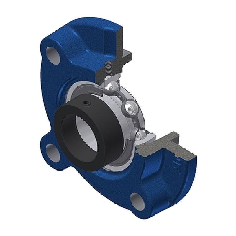 SNR ESFC206 Metric Four Bolt Cast Iron Round Flanged Housing with 30mm Eccentric Collar Insert - Allow 2-3 Days