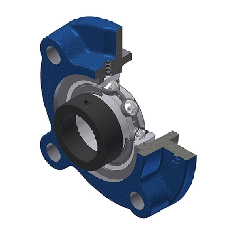 SNR ESFC211N Metric Four Bolt Cast Iron Round Flanged Housing with 55mm Eccentric Collar Insert - Allow 2-3 Days