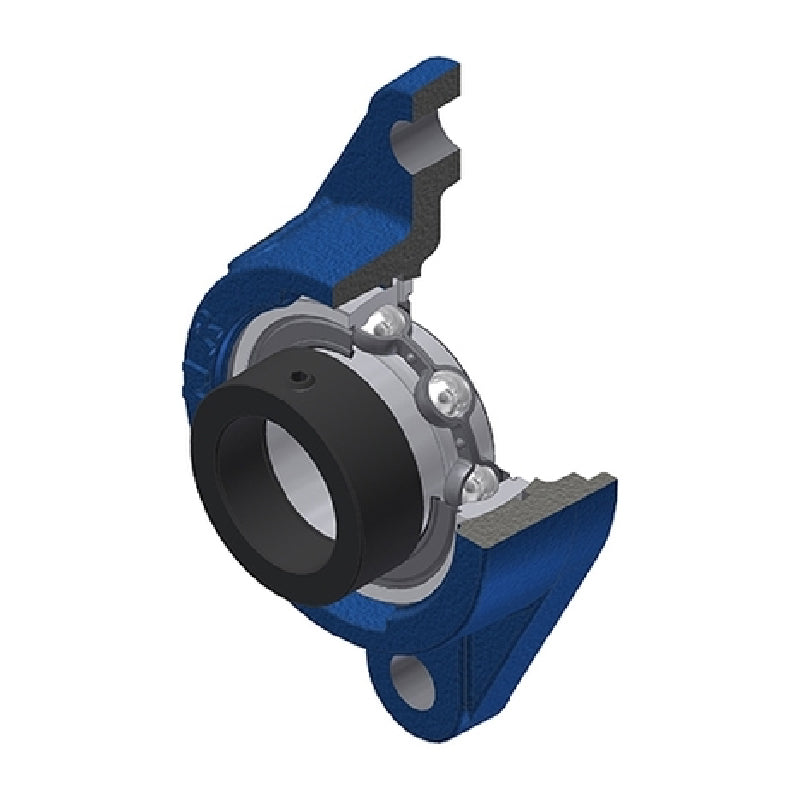 SNR ESFLE208T04 Metric Two Bolt Cast Iron Oval Housing with 40mm Bore Eccentric Collar Insert Low Temperature Version - Allow 2-3 Days