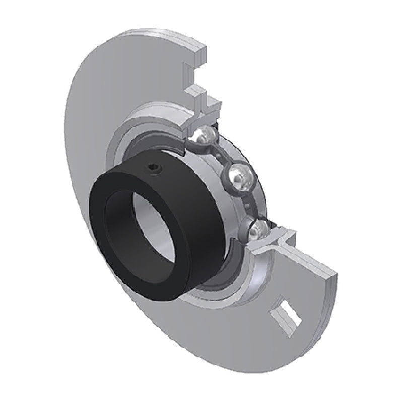 SNR ESPF207 Round 3 Bolt Pressed Steel Bearing Housing with 35mm Eccentric Collar Insert - Allow 2-3 Days