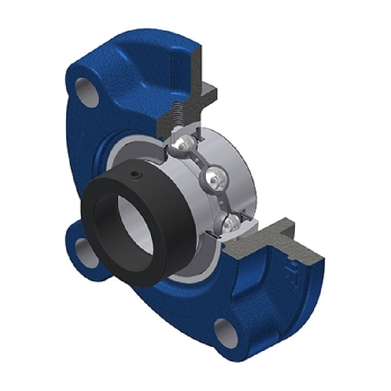 SNR EXFC209 Metric Four Bolt Cast Iron Round Flanged Housing with 45mm Eccentric Collar Insert - Allow 2-3 Days