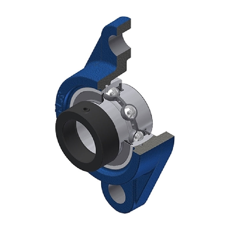 SNR EXFL317 Metric Two Bolt Cast Iron Oval Housing with 85mm Bore Eccentric Collar Insert - Allow 2-3 Days