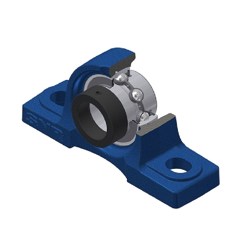 SNR EXP319 Metric Cast Iron Two Bolt Pillow / Plummer Block Housing with 95mm Eccentric Collar Insert - Allow 2-3 Days