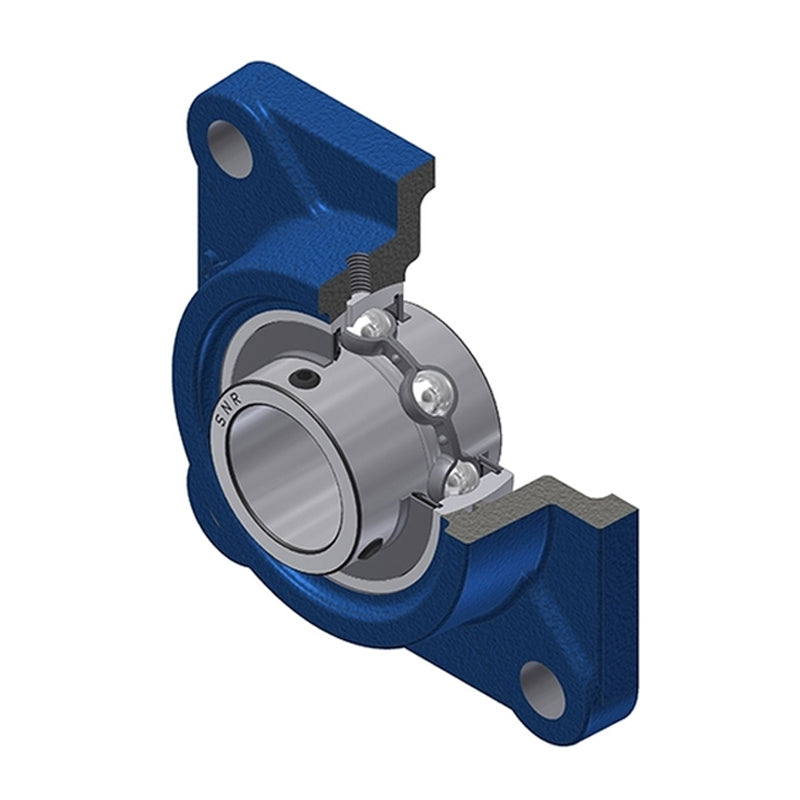 SNR UCF212AGR Metric Four Bolt Square Cast Iron Flange Housing with 60mm Bore Insert - Allow 2-3 Days