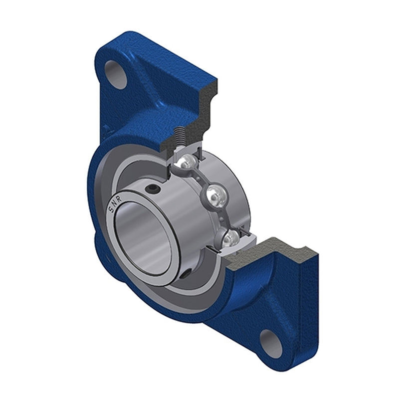 SNR UCF211-35N Imperial Four Bolt Square Cast Iron Flange Housing with 2-3/16 inch Bore Insert - Allow 2-3 Days