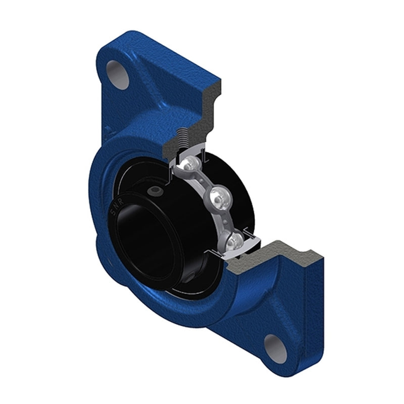 SNR UCF213-40T20 Imperial Four Bolt Square Cast Iron Flange Housing with 2-1/2 inch Bore Insert Wide Temperature Version - Allow 2-3 Days