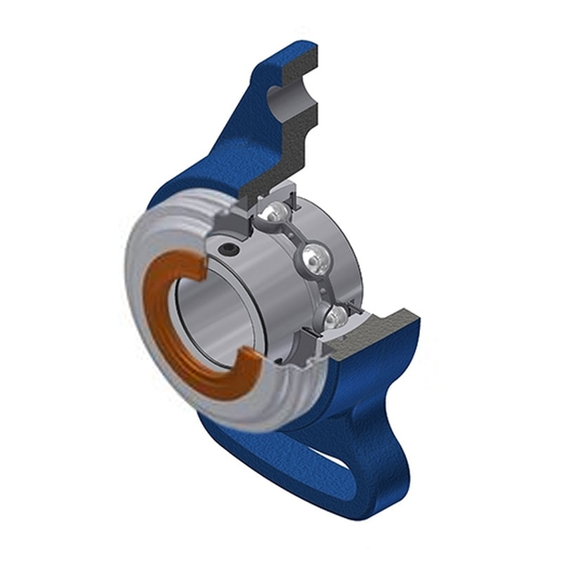 SNR UCFA210CC Metric Cast Iron Adjustable Flange Unit with 50mm Insert with Narrow Steel Plate Cover - Closed Version - Allow 2-3 Days