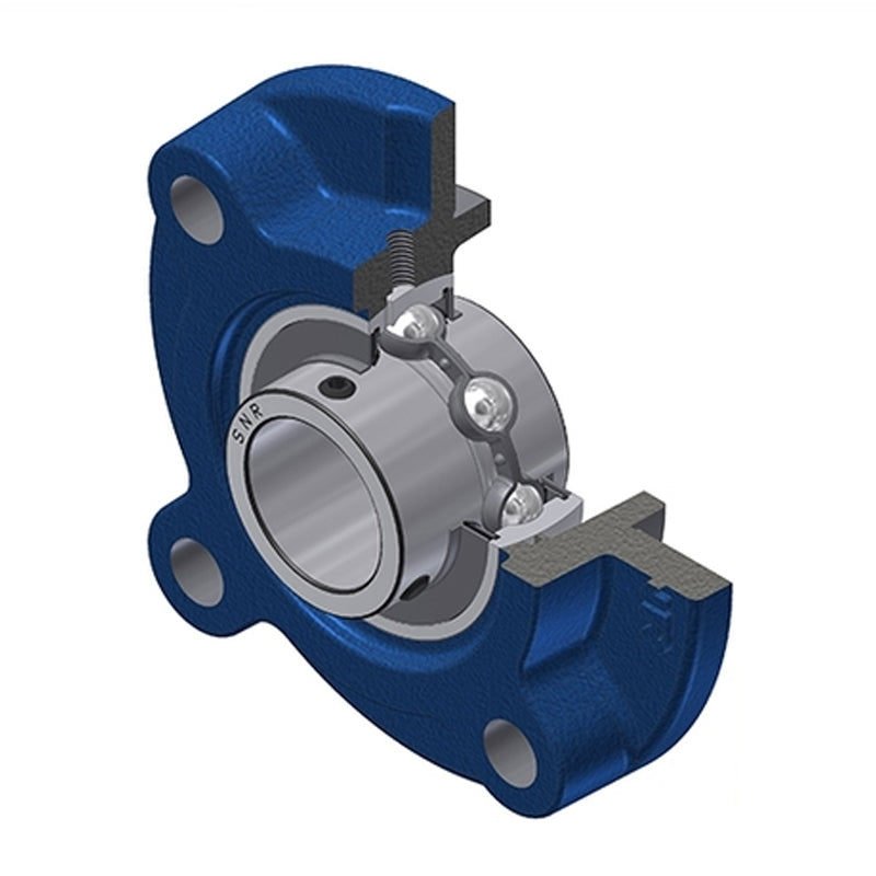 SNR UCFC214T04 Metric Four Bolt Cast Iron Round Flanged Housing with 70mm Insert Low Temperature Version - Allow 2-3 Days