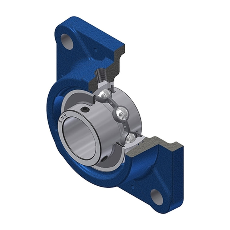 SNR UCFE210-31 Imperial Four Bolt Square Cast Iron Flange Housing with 1-15/16 inch Bore Insert - Allow 2-3 Days