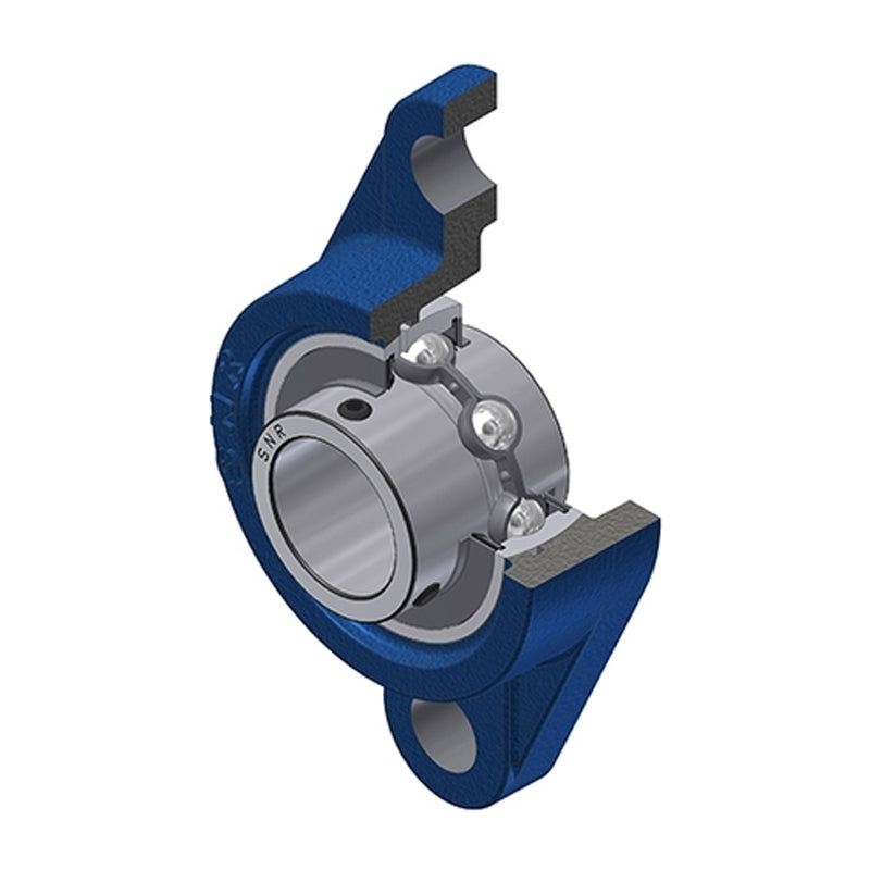 SNR UCFL212-39N Imperial Two Bolt Oval Cast Iron Flange Housing with 2-7/16 inch Bore Insert - Allow 2-3 Days