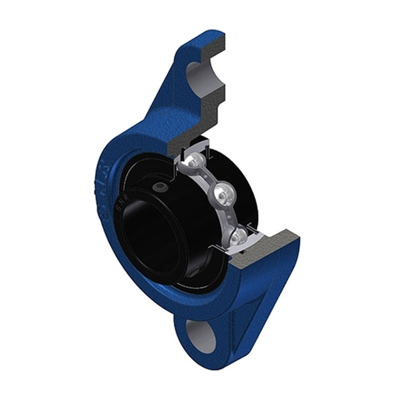 SNR UCFL205-16T20 Imperial Two Bolt Oval Cast Iron Flange Housing with 1 inch Bore Insert Wide Temperature Version - Allow 2-3 Days