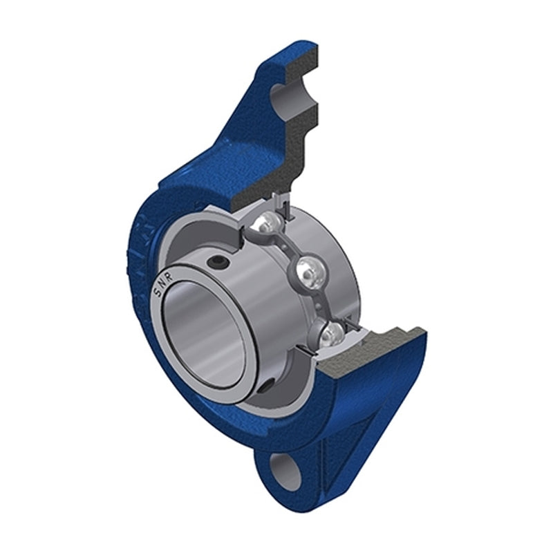 SNR UCFLE210 Metric Two Bolt Oval Cast Iron Flange Housing with 50mm Bore Insert