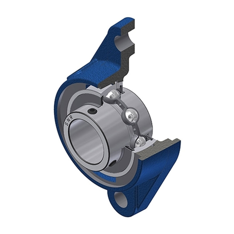 SNR UCFLE209N Metric Two Bolt Oval Cast Iron Flange Housing with 45mm Bore Insert - Allow 2-3 Days