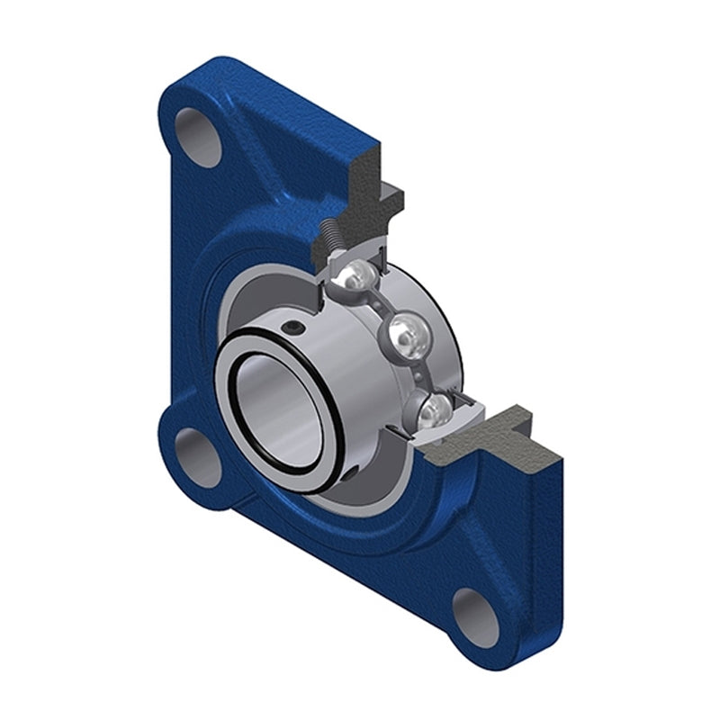 SNR UCFS321 Metric Four Bolt Square Cast Iron Flange Housing with 105mm Bore Insert - Allow 2-3 Days