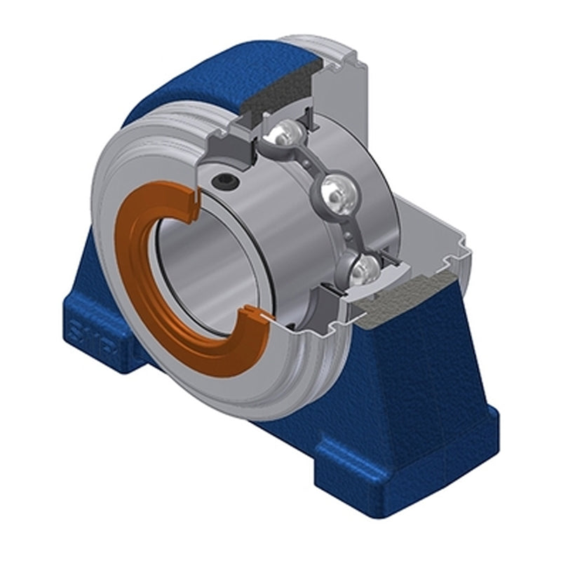 SNR UCPAE210CC Threaded Base Small Footprint Metric Pillow / Plummer Block Housing Supplied with 50mm Bore Insert with Narrow Steel Plate Cover - Closed Version - Allow 2-3 Days