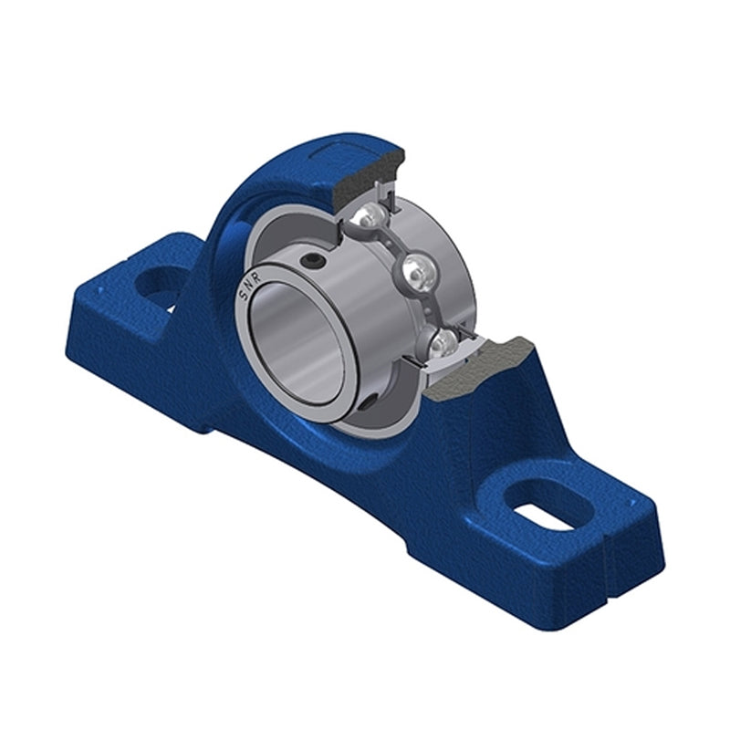 SNR UCPE206-18 Imperial Cast Iron Two Bolt Pillow / Plummer Block Housing with 1-1/8 inch Bore Insert - Allow 2-3 Days