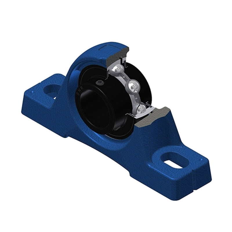 SNR UCPE208T20 Metric Cast Iron Two Bolt Pillow / Plummer Block Housing with 40mm Bore Insert Wide Temperature Version - Allow 2-3 Days