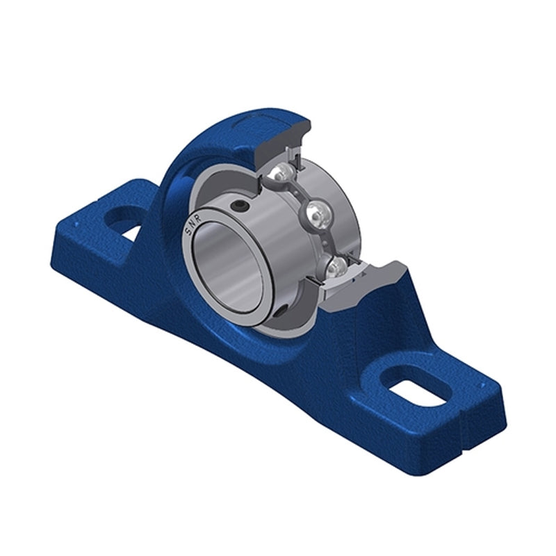 SNR UCPLE206-18 Imperial Cast Iron Two Bolt Pillow / Plummer Block Housing with 1-1/8 inch Bore Insert - Allow 2-3 Days