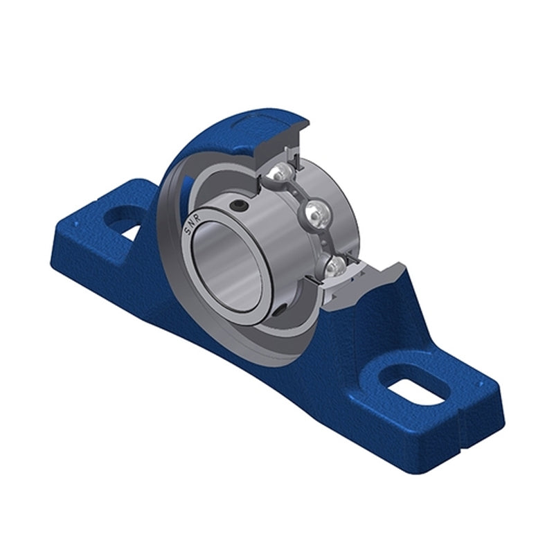 SNR UCPLE206N Metric Cast Iron Two Bolt Pillow / Plummer Block Housing with 30mm Bore Insert - Allow 2-3 Days
