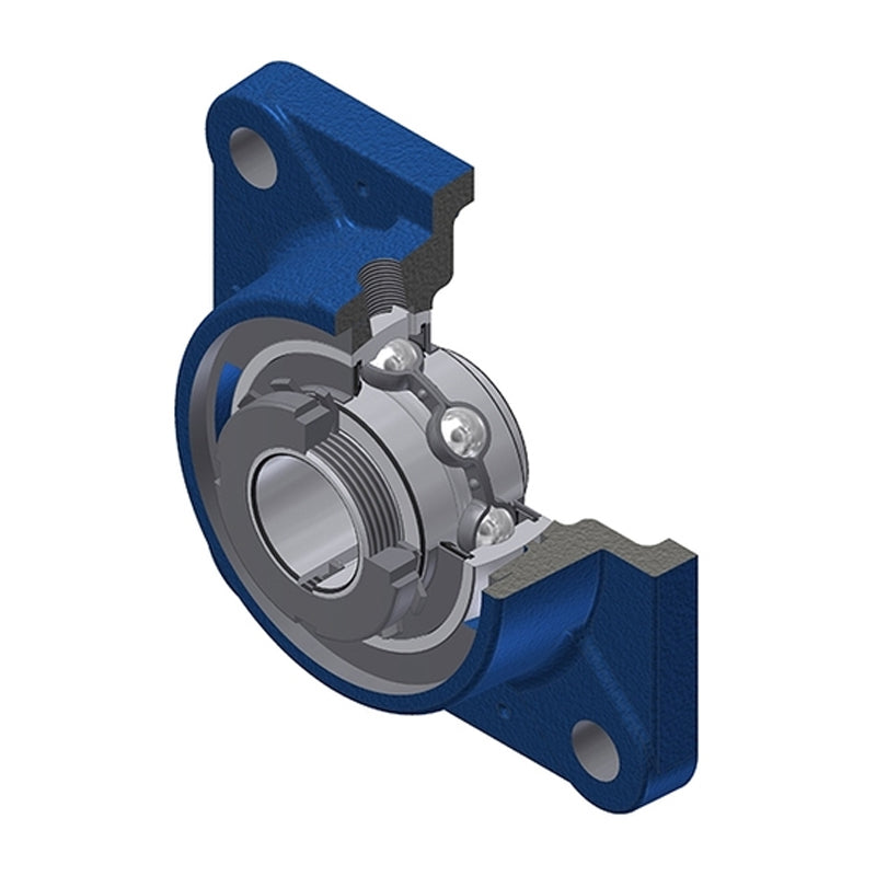 SNR UKFE205HN Metric Four Bolt Square Cast Iron Flange Housing Insert and Adaptor Sleeve Fits 20mm Shaft - Allow 2-3 Days