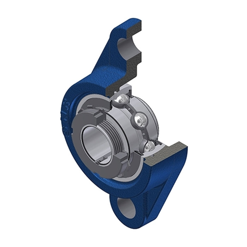 SNR UKFL311H Metric Two Bolt Cast Iron Oval Housing Insert and Adaptor Sleeve Fits 50mm Shaft - Allow 2-3 Days
