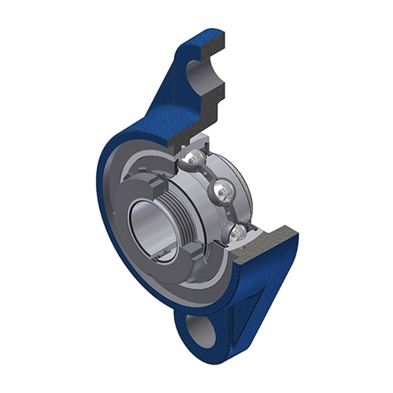SNR UKFL207HN Metric Two Bolt Cast Iron Oval Housing Insert and Adaptor Sleeve Fits 30mm Shaft - Allow 2-3 Days
