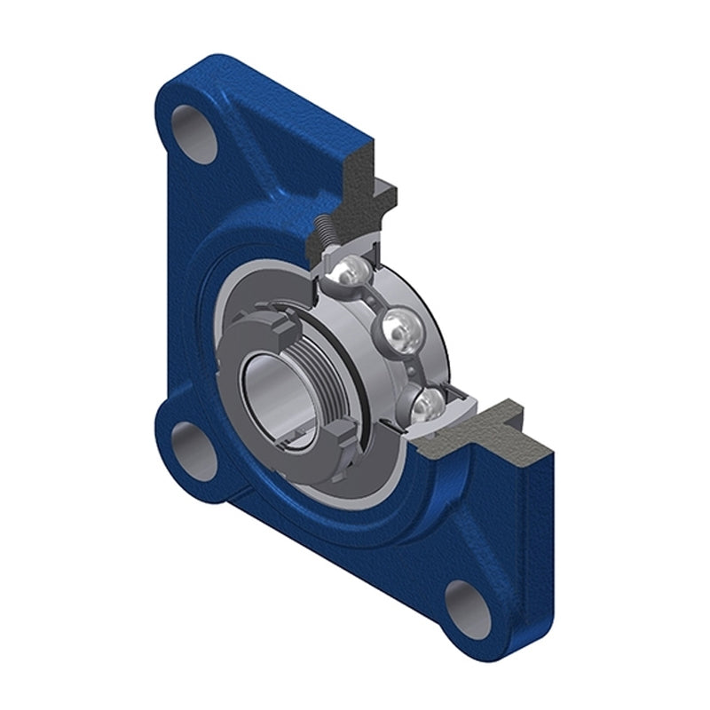 SNR UKFS312H Metric Four Bolt Square Cast Iron Housing Insert and Adaptor Sleeve Fits 55mm Shaft - Allow 2-3 Days
