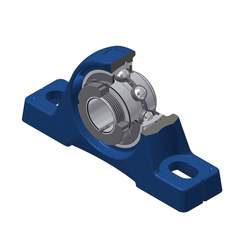 SNR UKPE216H Metric Cast Iron Two Bolt Pillow / Plummer Block Housing Insert and Adaptor Fits 70mm Shaft - Allow 2-3 Days