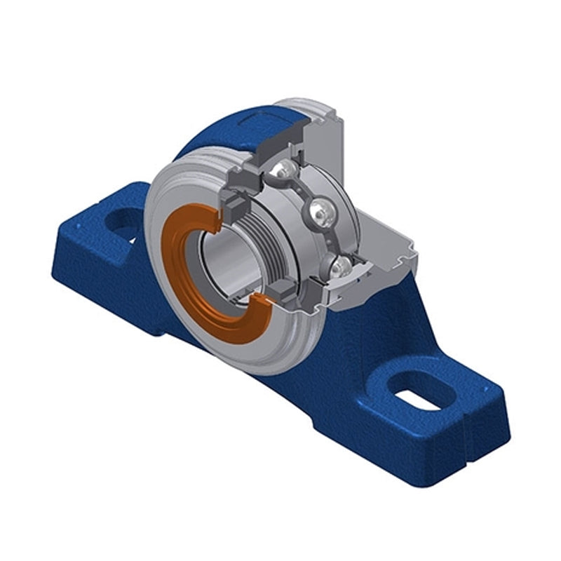 SNR UKPE206HCC Metric Cast Iron Two Bolt Pillow / Plummer Block Housing Insert and Adaptor Fits 25mm Shaft - Allow 2-3 Days