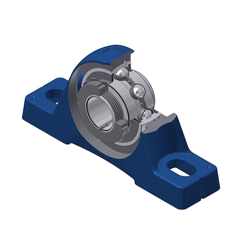 SNR UKPE213HN Metric Cast Iron Two Bolt Pillow / Plummer Block Housing Insert and Adaptor Fits 60mm Shaft - Allow 2-3 Days
